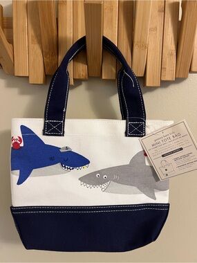 Pottery barn kids canvas beach tote sharks!